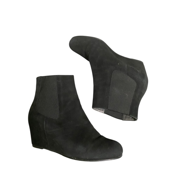 Stuart Weitzman Black Suede Nusocks Ankle Boots size 7